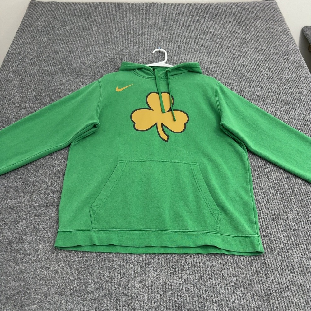 Boston Celtics Nike Hoodie Mens L Green Cotton Blend Shamrock Graphic Sportswear
